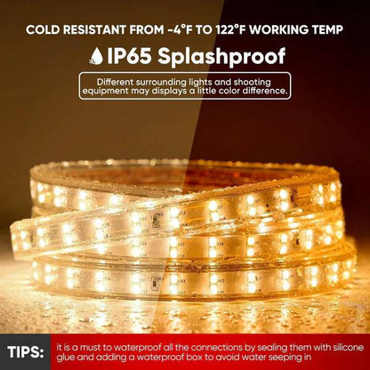 110V Super Bright Double Row LED Strip, Warm White 2800K, 510 Lumens/M - Lumens Depot