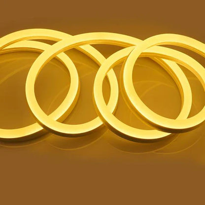 LED Neon Rope Light - 50Ft - 120V - 3000K Yellow - 164W - Waterproof IP67 - ETL Listed - Includes Clips & Connectors - Lumens Depot